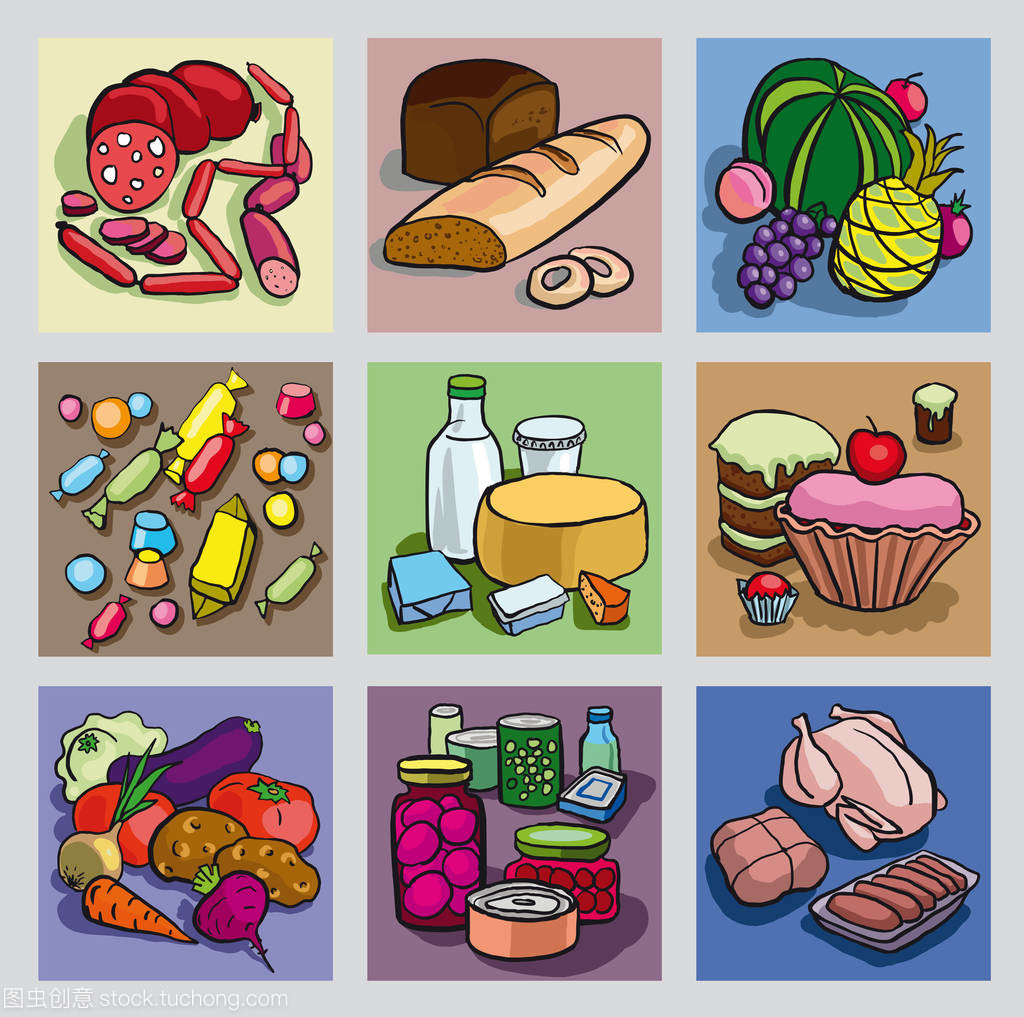 舌尖上的多彩画卷 不同种类食物的艺术描绘